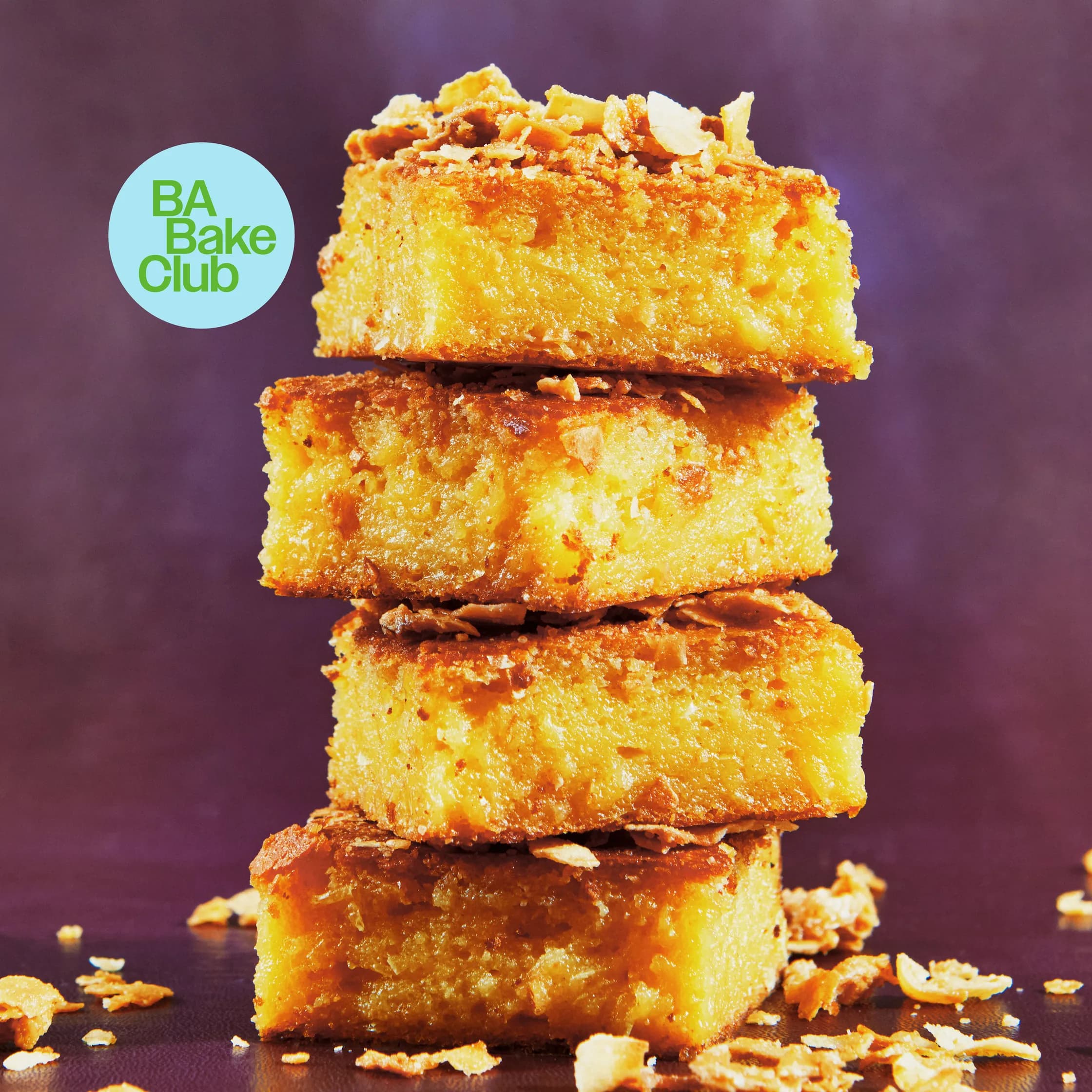 Sweet Corn Butter Mochi With Coconut Crunch